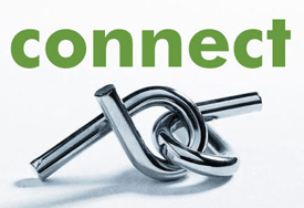 Connect being represented by intertwining steel bars.